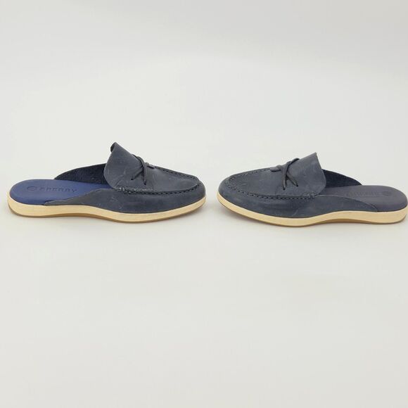 Sperry Mulefish Boat Shoes Womens Size 6 Blue Distressed Leather Nautical Prep - Picture 3 of 11